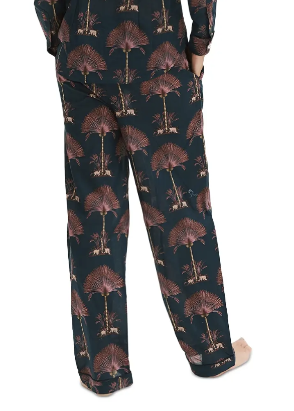 Desmond & Dempsey - RAVENALA Navy Pyjama Trousers - Size XS