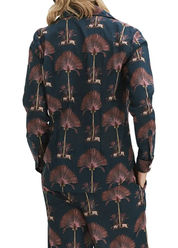 Desmond & Dempsey - RAVENALA Navy Pyjama Shirt - Size XS