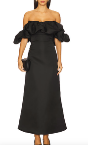 Elliatt Sharon Off The Shoulder Midi Dress - Black Size S/UK8
