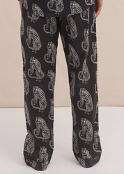 Desmond & Dempsey - SANSINDO Black Cream Men's Pyjama Trousers