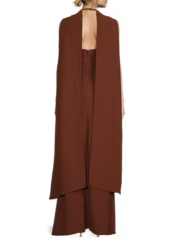 Elliatt Solae Scarf Maxi Dress - Chocolate Brown Size S