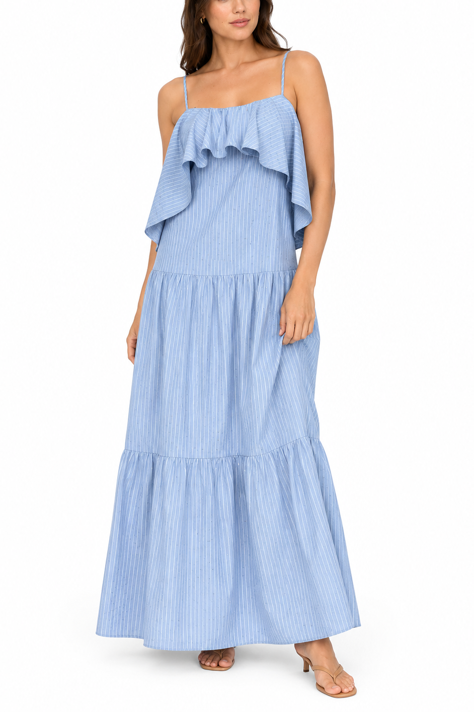Elliatt CURAAE Seastra Maxi Dress in Blue Stripe - Size S/UK8