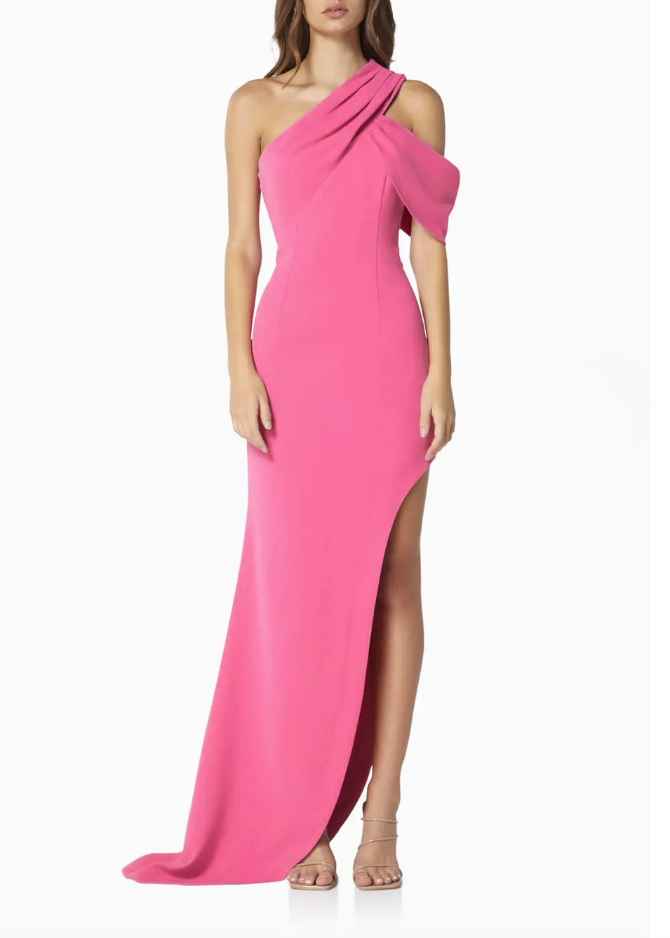 Elliatt Spectacle One-Shoulder Gown - Pink Size M/UK10