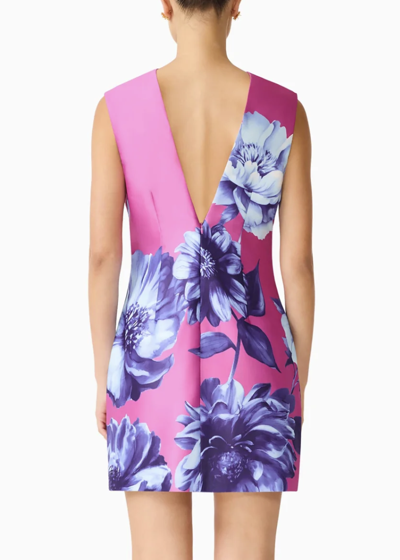 Elliatt Sybella Shift Mini Dress - Blue / Pink Floral Size S
