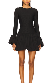 Elliatt Theodara Long Sleeves Mini Dress - Black Size S/UK8