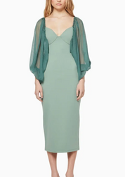 Elliatt Mythical Long Sleeve Midi Dress - Dust Teal Size S/UK8