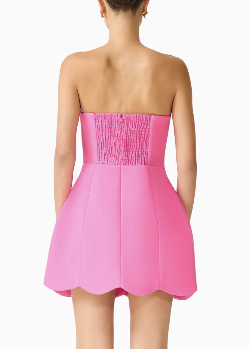 Elliatt Laurentia Strapless Mini Tulip Dress - Fuchsia Pink Size S
