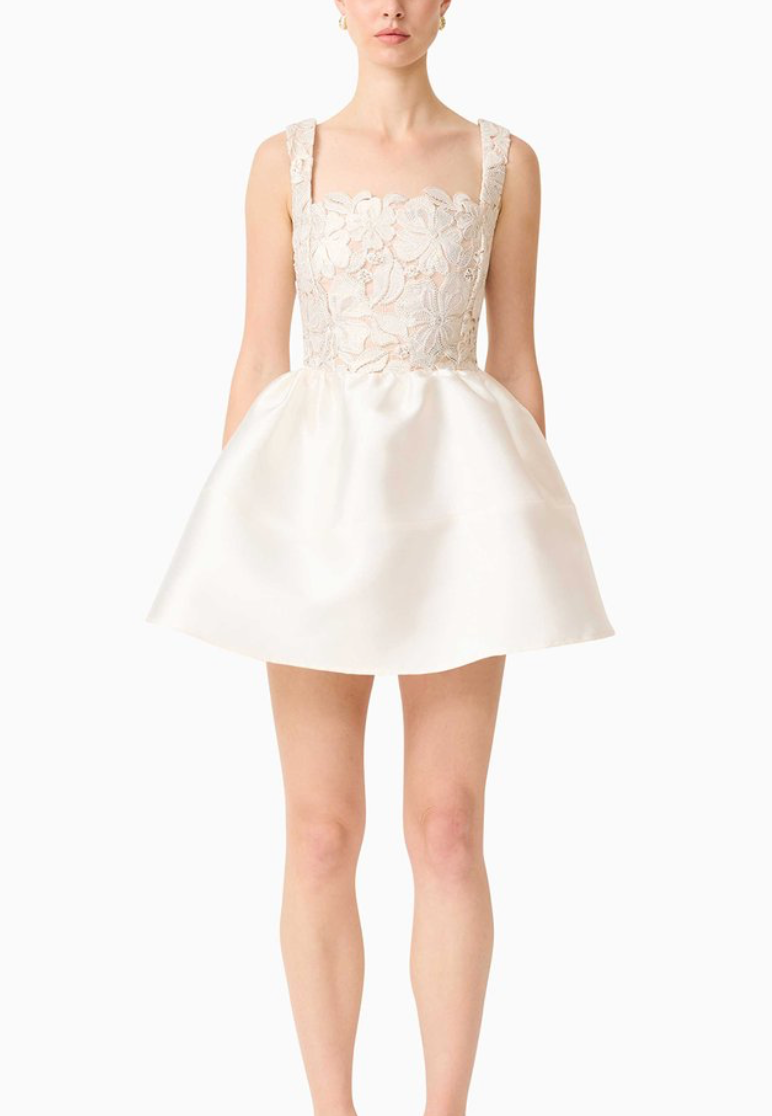 Elliatt Nicoletta Aline Mini Dress - White Gold Size S/UK8