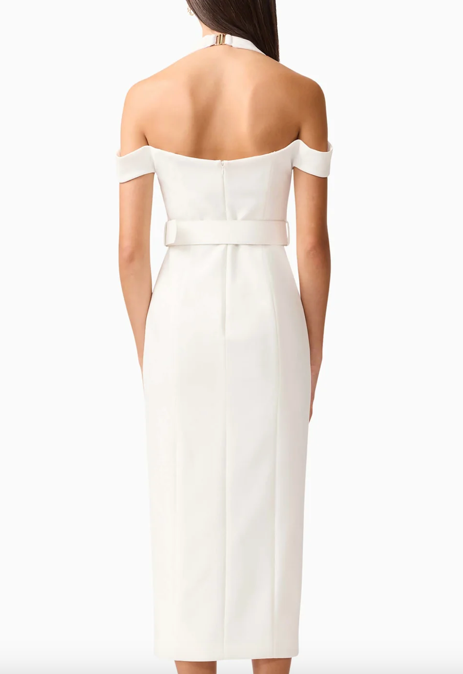 Elliatt Ruby Halter Midi Dress - White Size S/UK8