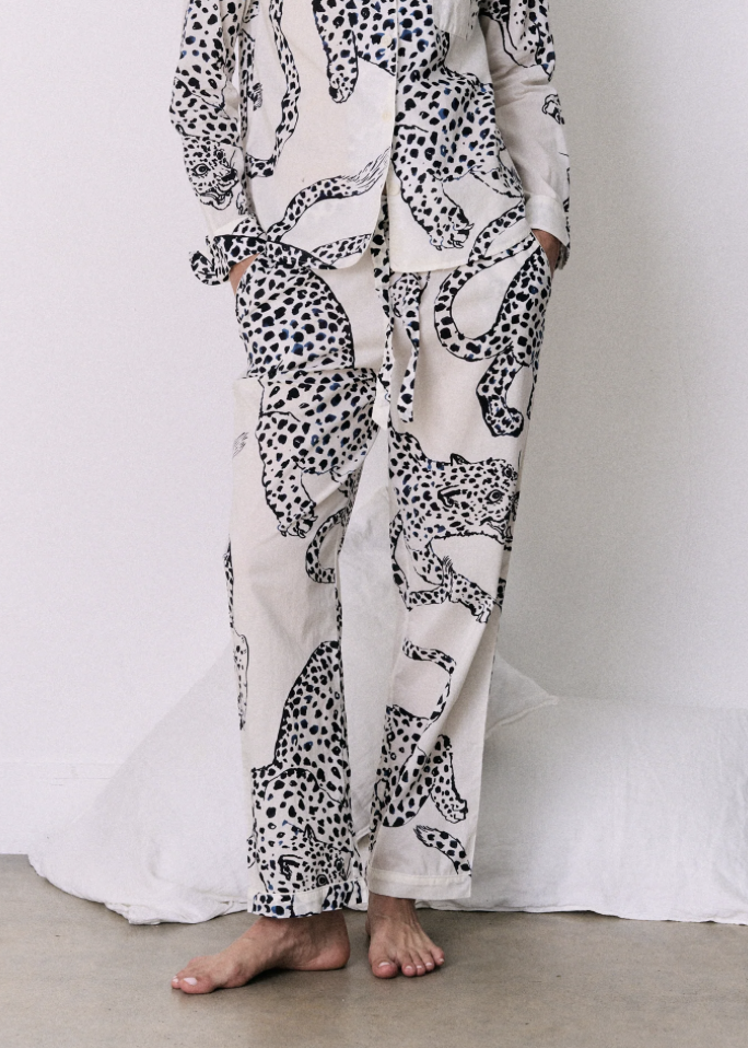 Desmond & Dempsey - JAG Cream Pyjama Trousers - Size S