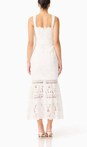 Elliatt Giovanna Fit & Flare Maxi Dress - White Size S/UK8