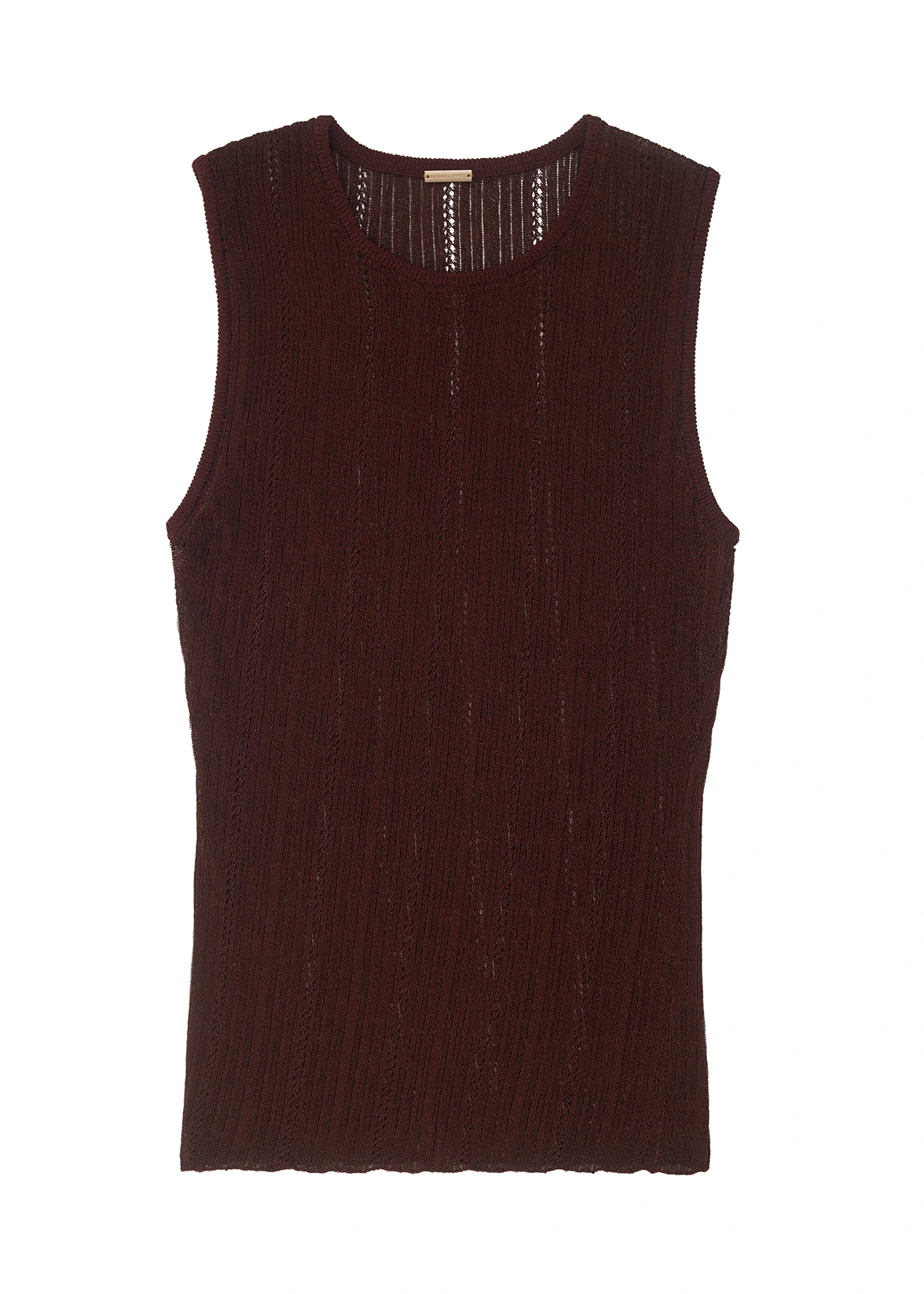 Ghost image of the front of the Shell in Metallic Rib in mahogany.