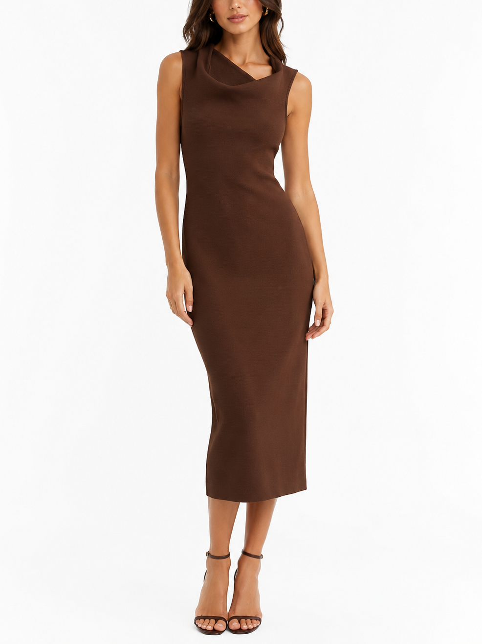 Elliatt CURAAE Zahara Midi Dress - Mocha Size S/UK8