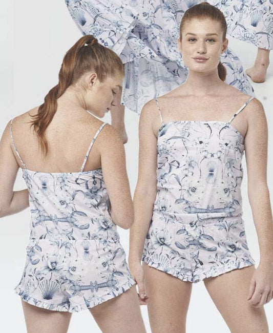 THE LAZY POET - GIA ROMPER - SEAHORSES & FRIENDS LILAC - SMALL