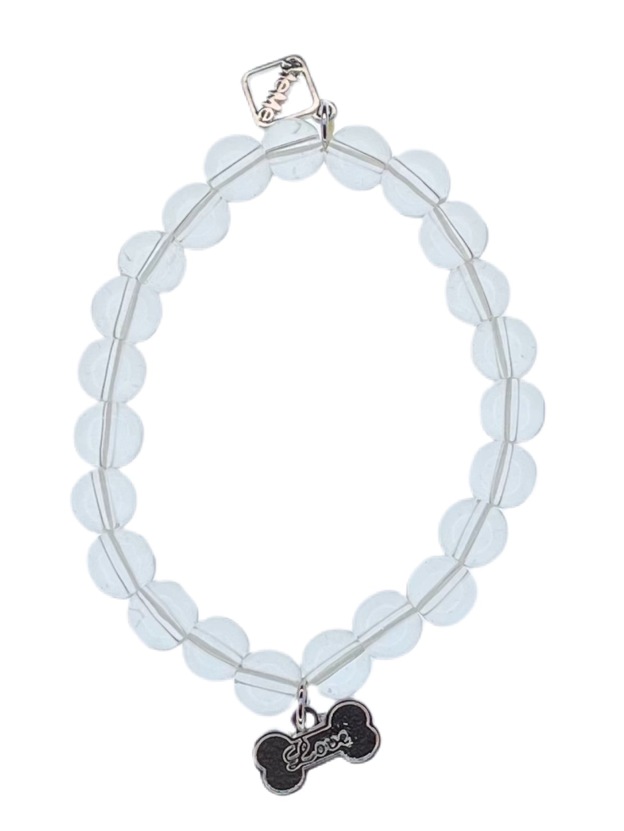 MeMe London Puppy Love Bracelet - Clear & White Gold