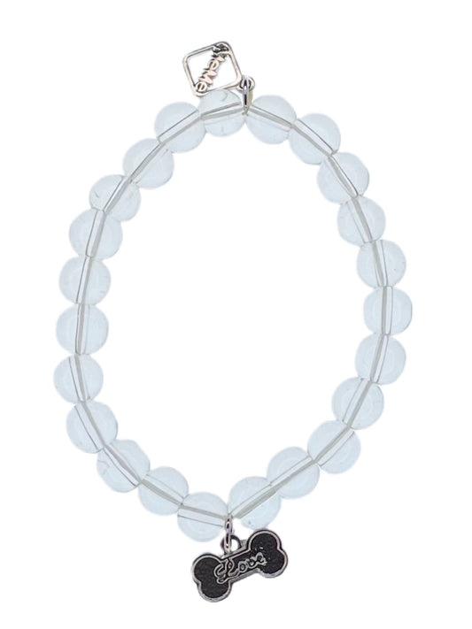 MeMe London Puppy Love Bracelet - Clear & White Gold