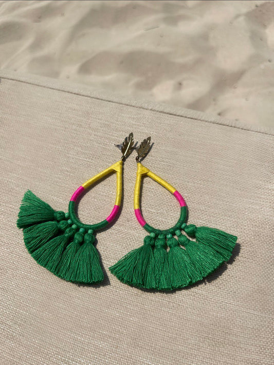 Atelier DXB - Handmade yellow green earrings