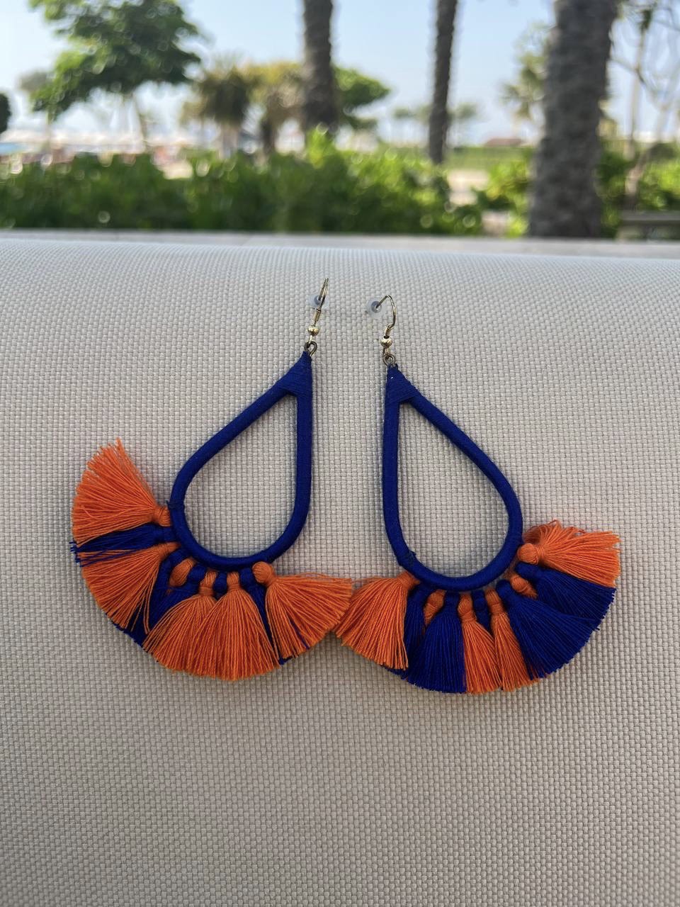 Atelier DXB - Handmade blue-orange earrings